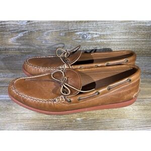 Quoddy Canoe Loafers Boat Shoes Whiskey Leather Vibram Camp Sole Men's 12 NWOB